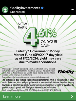 fidelity spaxx money market rate